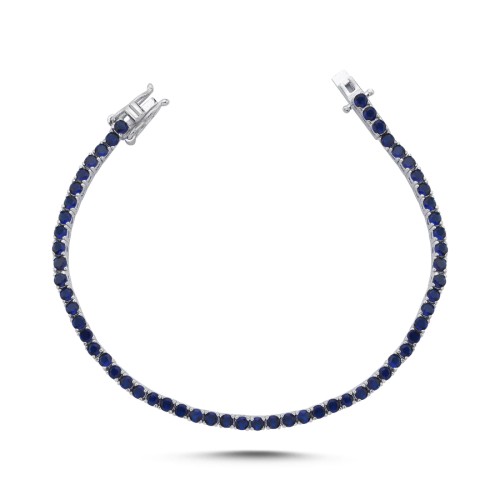 Sapphire Colored Silver Waterway Bracelet - CNG Jewels (1)