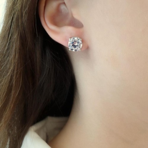 3 Karat Tektaş Gümüş Küpe - CNG Jewels (1)