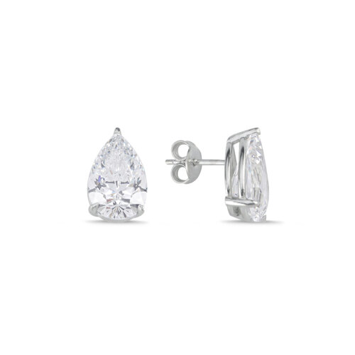 4 Karat Damla Tektaş Gümüş Küpe - CNG Jewels