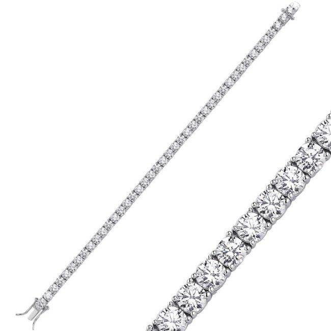 4mm Su Yolu Gümüş Bileklik - 1