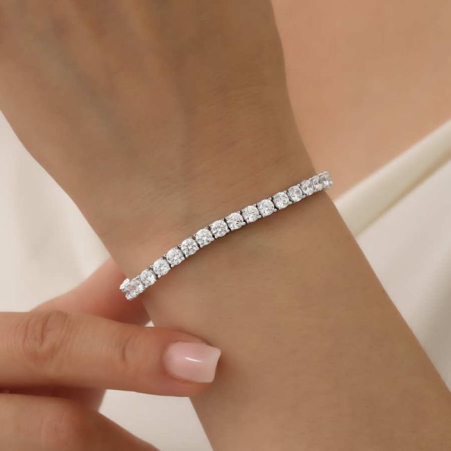 4mm Su Yolu Gümüş Bileklik - 3