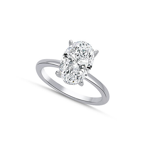 5 Karat Oval Tektaş Gümüş Yüzük - CNG Jewels