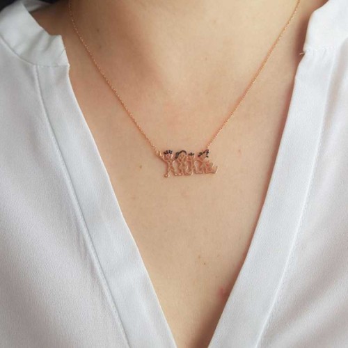 Family Rose Silver Women's Necklace 