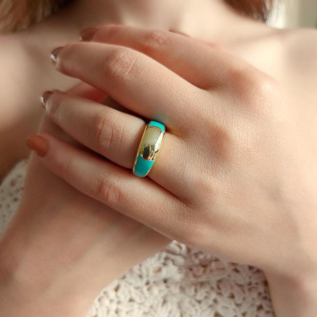 Akua Mineli Kadın Gümüş Yüzük - 1