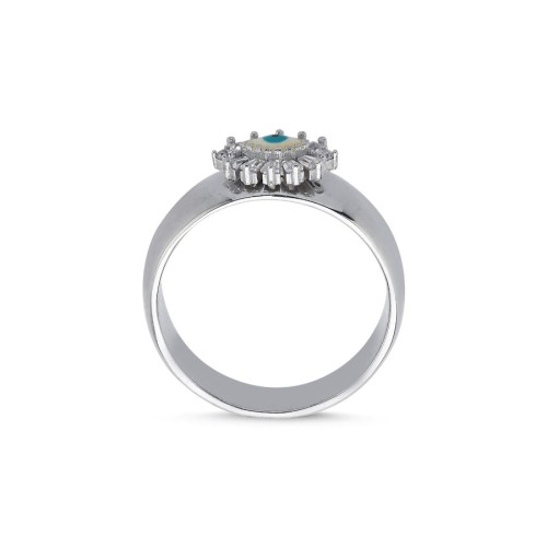 Almond Beyaz Göz Kadın Gümüş Yüzük - CNG Jewels (1)