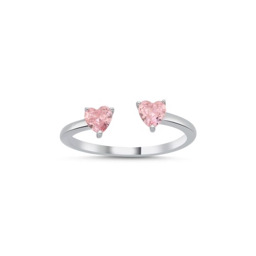 Amor Pembe Kalp Kadın Gümüş Yüzük - CNG Jewels