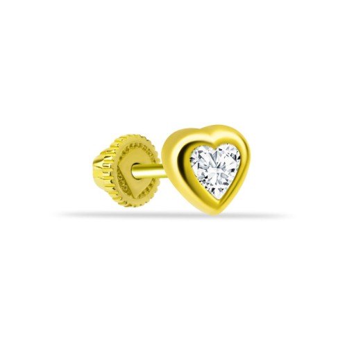 Amore Kalp Altın Helix Küpe - CNG Jewels