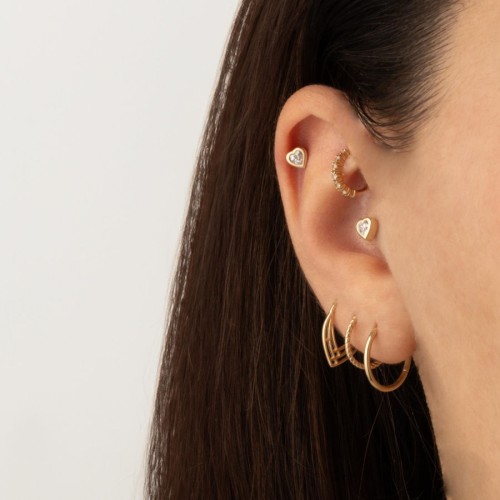Amore Kalp Altın Helix Küpe - CNG Jewels (1)