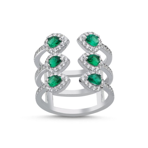 Amour Emerald Gümüş Kadın Yüzük - CNG Jewels