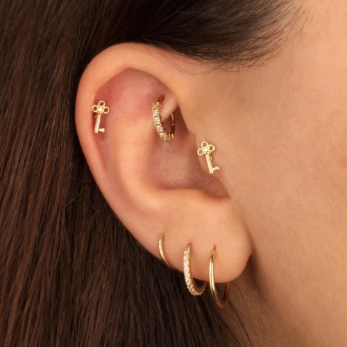 Anahtar Altın Helix Piercing - CNG Jewels (1)