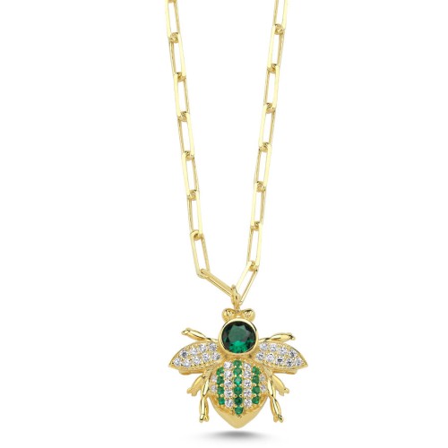 Esmeralda Arı Gümüş Kadın Kolye - CNG Jewels