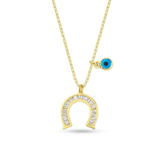 At Nalı Nazar Boncuklu Gümüş Kadın Kolye - 1