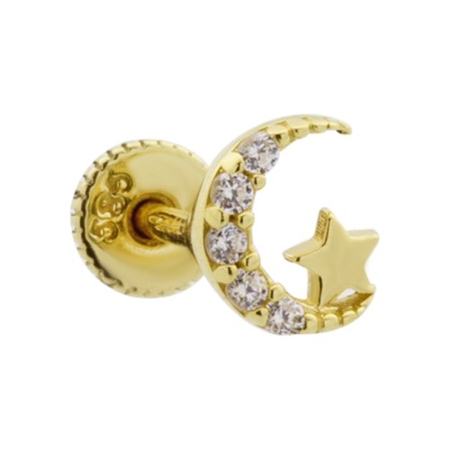 Ay Yıldız Altın Helix Piercing - CNG Jewels