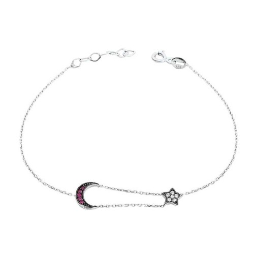 Crescent Star Silver Women's Bracelet 