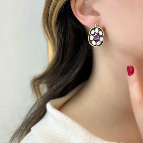 Aytaşı Ametist Özel Tasarım Kadın Gümüş Küpe - CNG Jewels (1)