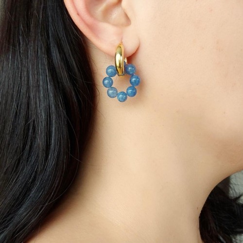 Lina Boru Halka Gold Gümüş Bayan Küpe - CNG Jewels