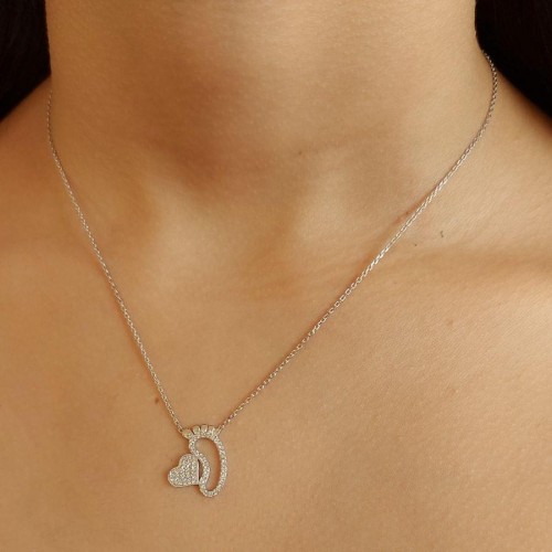 Heart Baby Foot Silver Women's Necklace - CNG Jewels (1)