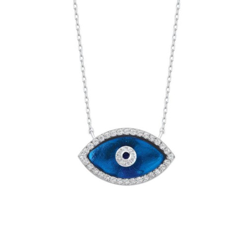 Badem Cam Göz Gümüş Kadın Kolye - CNG Jewels