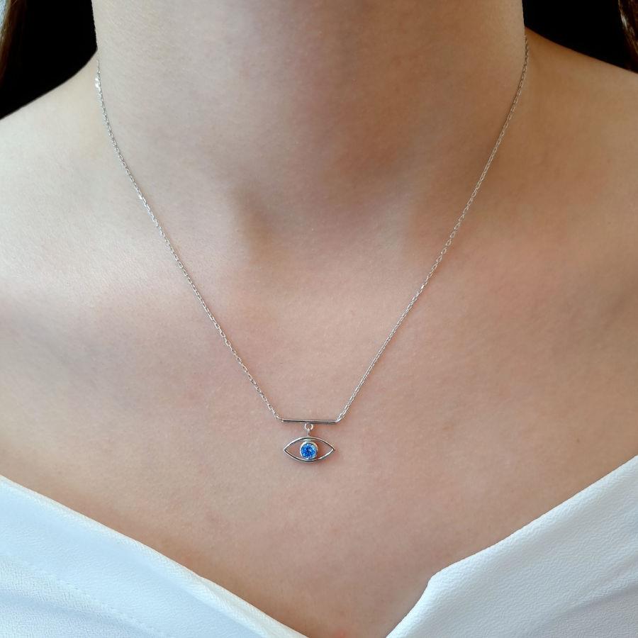Almond Eye Silver Women's Necklace - CNG Jewels