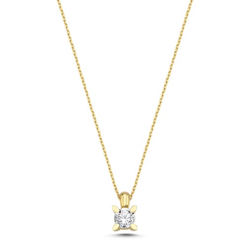 Badem Tırnak Tektaş Altın Kolye - CNG Jewels