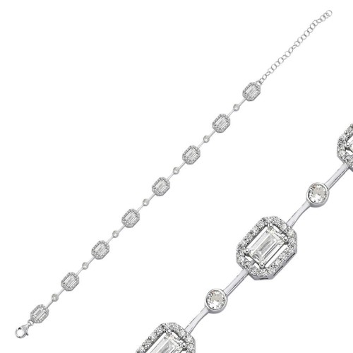 Baget Anturaj Işık Seli Suyolu Kadın Gümüş Bileklik - CNG Jewels