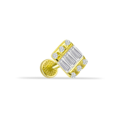 Baget Taşlı Altın Tragus Piercing - CNG Jewels