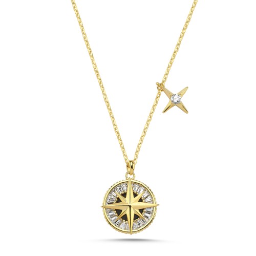 Compass Women's Silver Necklace 