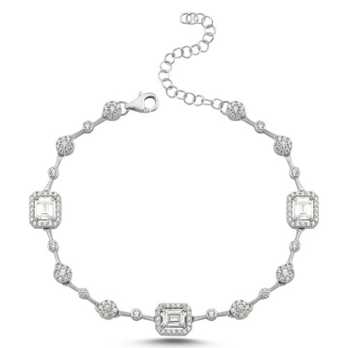 Baget Taşlı Işık Seli Kadın Gümüş Bileklik - CNG Jewels (1)