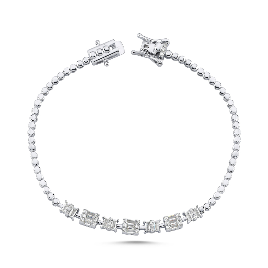 Baget Taşlı Kadın Gümüş Bileklik - CNG Jewels