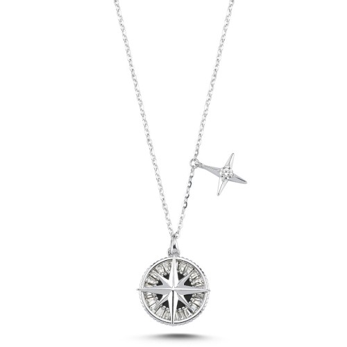 Compass Silver Women's Necklace 