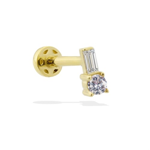 Baget Tektaş Altın Tragus Piercing - CNG Jewels