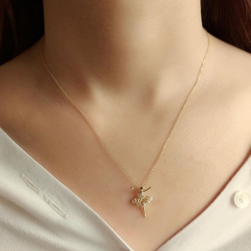 Balerin Gold Kadın Gümüş Kolye - CNG Jewels (1)