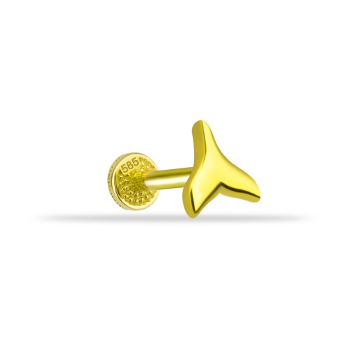 Balık Kuyruğu Altın Tragus Piercing - CNG Jewels