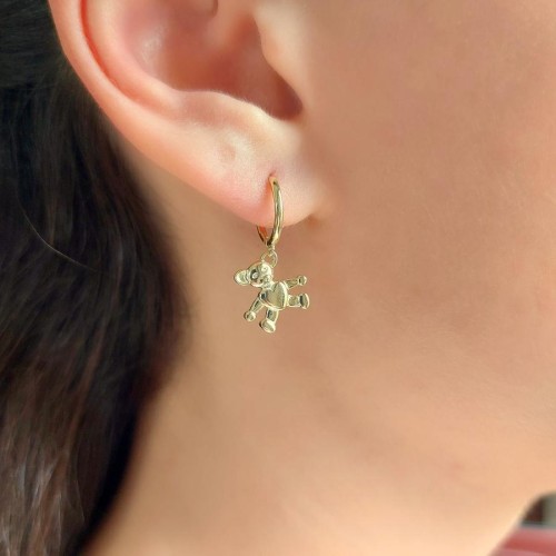 Bear Ayı Gold Gümüş Kadın Küpe - CNG Jewels