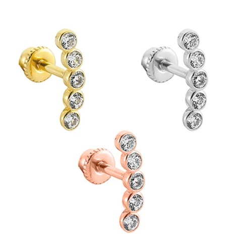 Beş Taşlı Süzme Altın Helix Piercing - CNG Jewels (1)