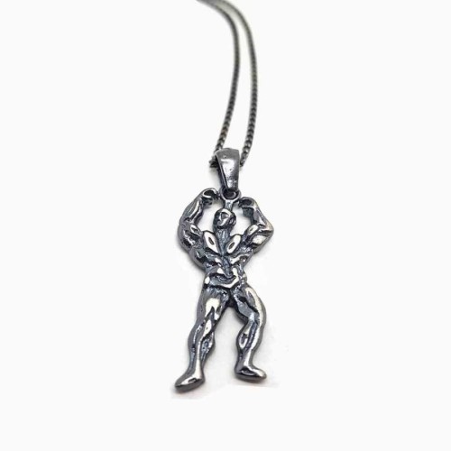 Body Building Men 925 Ayar Gümüş Erkek Kolye - CNG Jewels