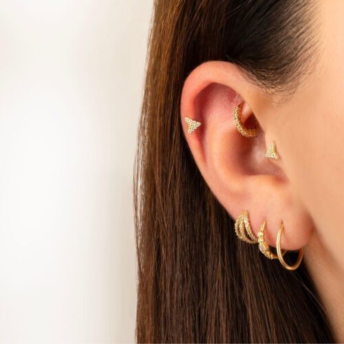 Boomerang Altın Tragus Piercing - CNG Jewels (1)