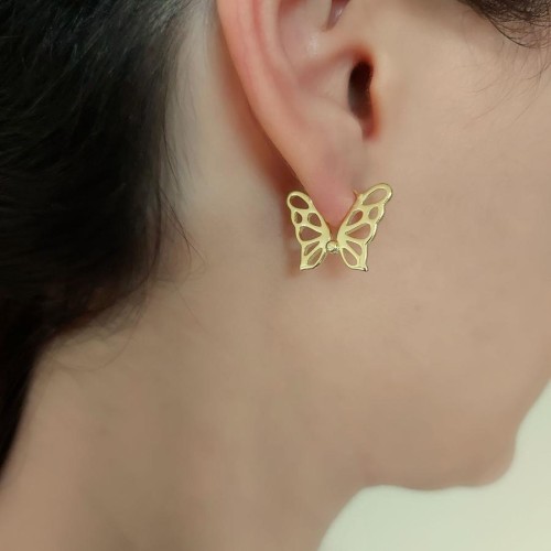 Butterfly Gold Hoop Earrings - CNG Jewels