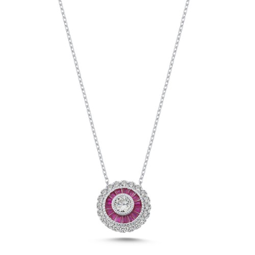 Calibre Yakut Kadın Gümüş Kolye - CNG Jewels