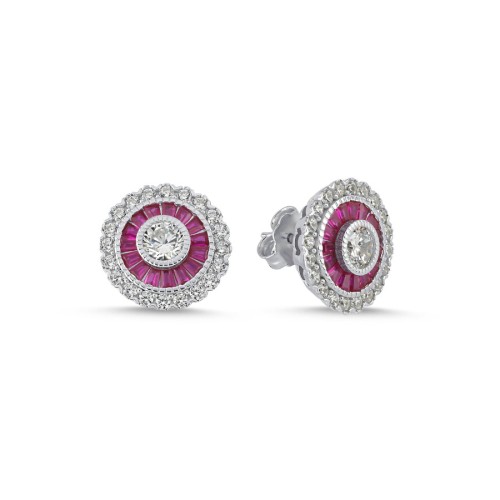 Calibre Yakut Kadın Gümüş Küpe - CNG Jewels
