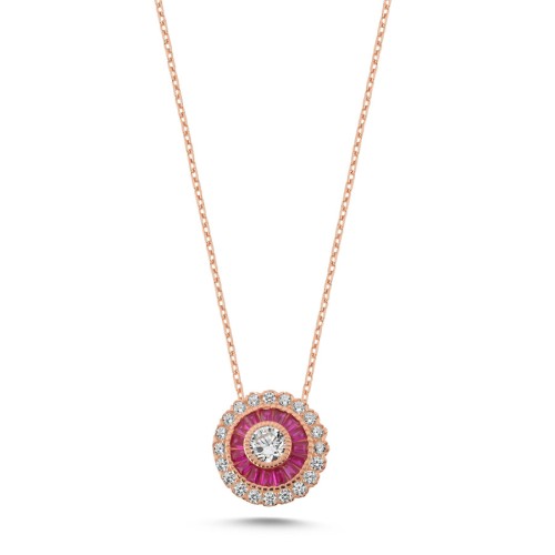 Calibre Yakut Rose Kadın Gümüş Kolye - CNG Jewels