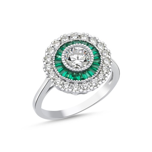 Calibre Zümrüt Kadın Gümüş Yüzük - CNG Jewels