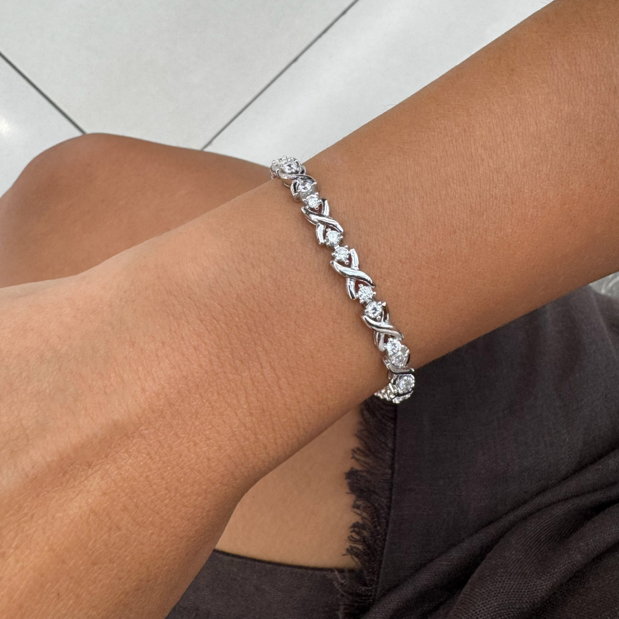 Çapraz Bantlı Su Yolu Gümüş Bileklik - CNG Jewels (1)