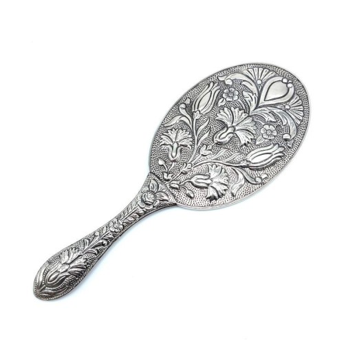 Carnation Large Silver Hand Mirror No 4 - CNG Jewels