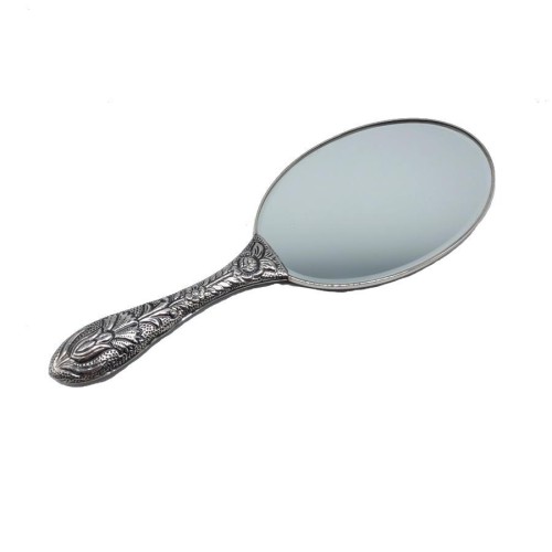 Carnation Large Silver Hand Mirror No 4 - CNG Jewels (1)