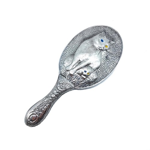 Cat Silver Hand Mirror No 2 - CNG Jewels