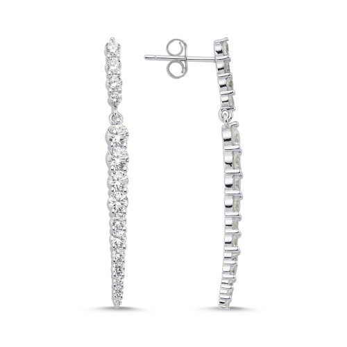 Clara Women's Silver Dangling Earrings - CNG Jewels