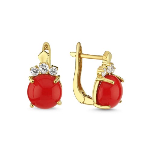 Coralla Mercan Kadın Gümüş Küpe - CNG Jewels