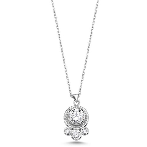 Crown Tektaş Kadın Gümüş Kolye - CNG Jewels