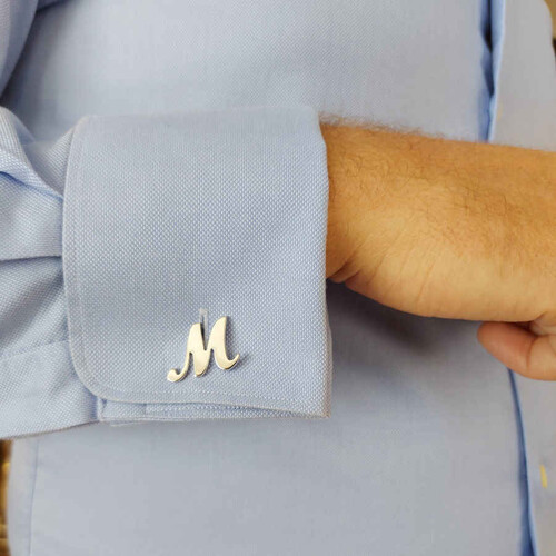 Custom Large Handwritten Silver Letter Cufflinks - CNG Jewels (1)
